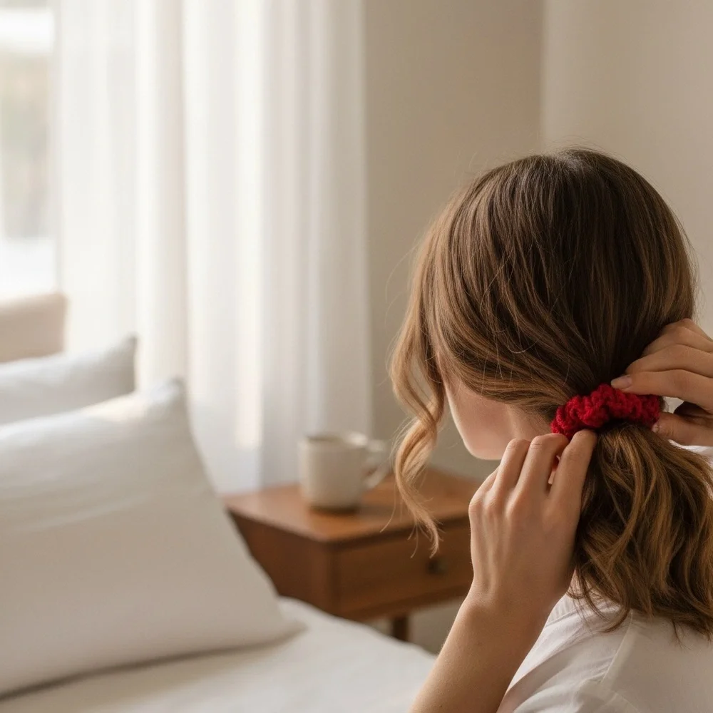 Vibrant Red Hair Scrunchie